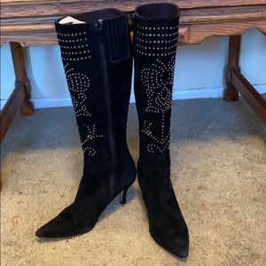 VanEli Suede Boots With Studs Heels